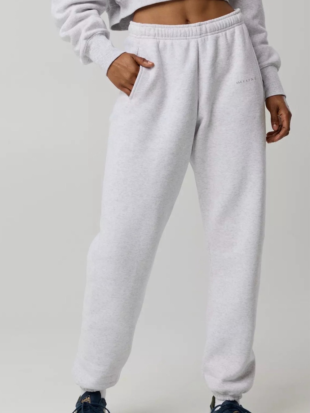 Offline by Aerie Coud Fleece Sweatpants in Light HeatherGray